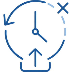 Icon showing upload and time indicators representing lost vehicle image capture context and verification trail.